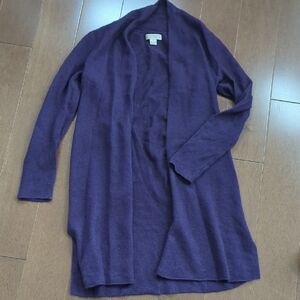 100% CASHMERE Duster Deep Purple Cardigan